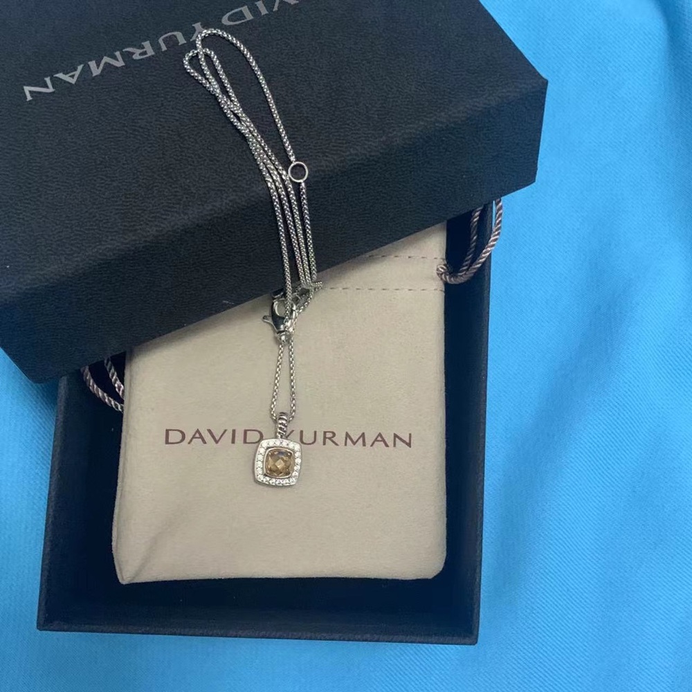 David Yurman Petite Albion Pendant Necklace, Morganite And Pavé Diamonds